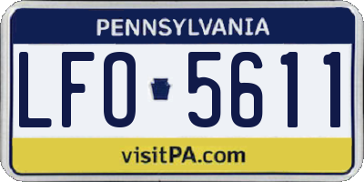 PA license plate LFO5611