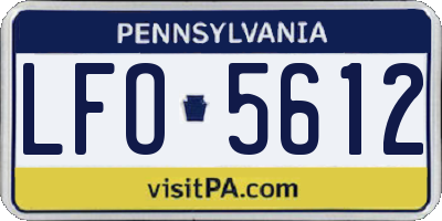 PA license plate LFO5612