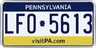 PA license plate LFO5613