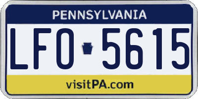 PA license plate LFO5615