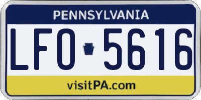 PA license plate LFO5616