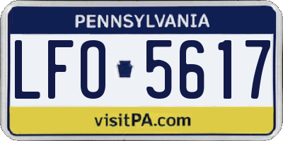 PA license plate LFO5617