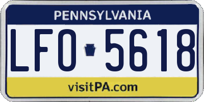 PA license plate LFO5618