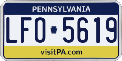 PA license plate LFO5619