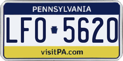 PA license plate LFO5620