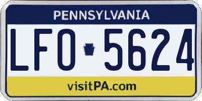 PA license plate LFO5624