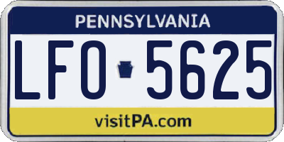 PA license plate LFO5625
