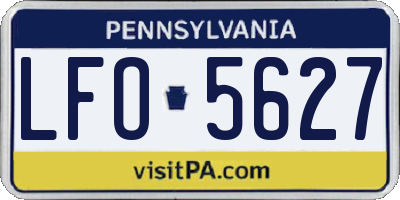 PA license plate LFO5627