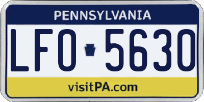 PA license plate LFO5630