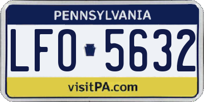 PA license plate LFO5632
