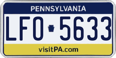 PA license plate LFO5633