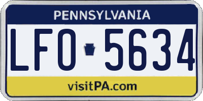 PA license plate LFO5634
