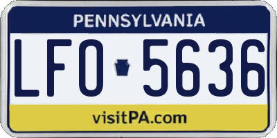 PA license plate LFO5636