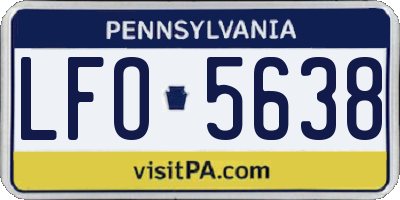 PA license plate LFO5638
