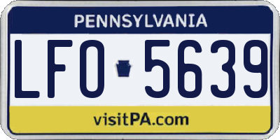 PA license plate LFO5639