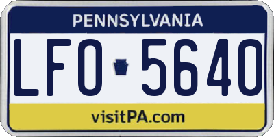 PA license plate LFO5640