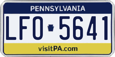 PA license plate LFO5641