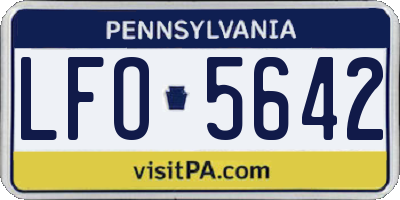 PA license plate LFO5642