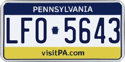 PA license plate LFO5643