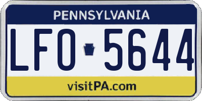 PA license plate LFO5644
