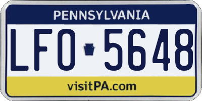 PA license plate LFO5648