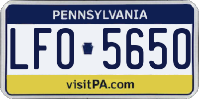 PA license plate LFO5650