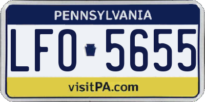 PA license plate LFO5655