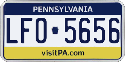 PA license plate LFO5656