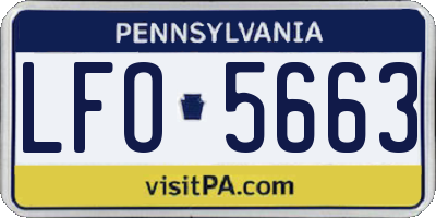 PA license plate LFO5663