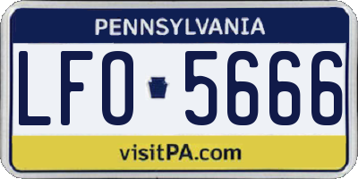 PA license plate LFO5666