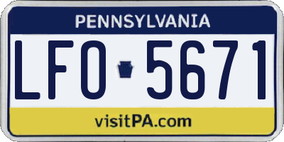 PA license plate LFO5671