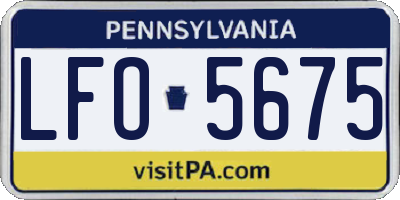PA license plate LFO5675