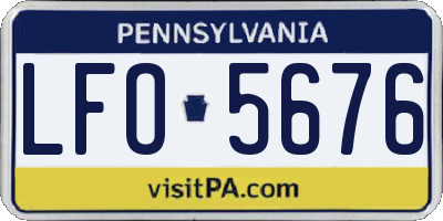 PA license plate LFO5676