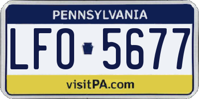 PA license plate LFO5677