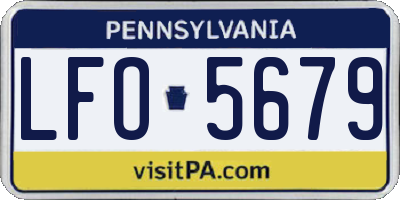 PA license plate LFO5679