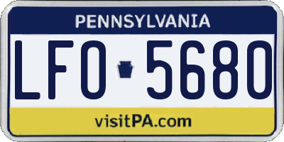 PA license plate LFO5680
