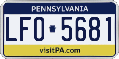 PA license plate LFO5681