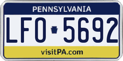 PA license plate LFO5692