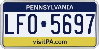 PA license plate LFO5697