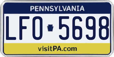 PA license plate LFO5698