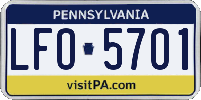 PA license plate LFO5701
