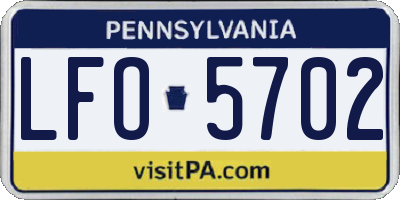PA license plate LFO5702