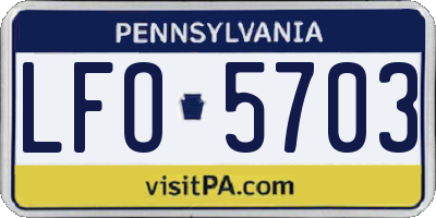 PA license plate LFO5703