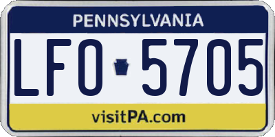 PA license plate LFO5705