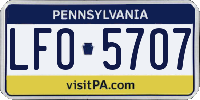 PA license plate LFO5707
