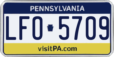 PA license plate LFO5709