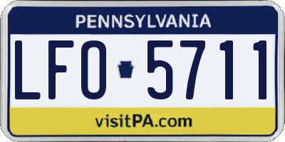 PA license plate LFO5711
