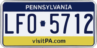 PA license plate LFO5712