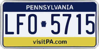 PA license plate LFO5715