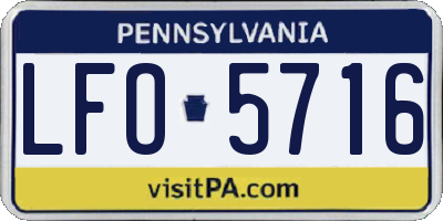 PA license plate LFO5716